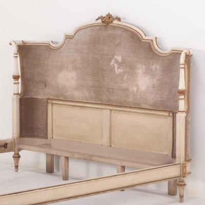 Italian Louis XV style painted and gilt bed C 1920 Queen width 