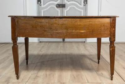 Italian Louis XVI 18th Century Walnut Console Table with Carved Fluted Legs