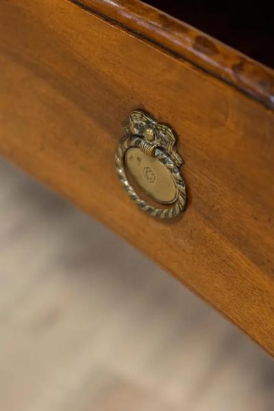 Italian Louis XVI 18th Century Walnut Console Table with Carved Fluted Legs