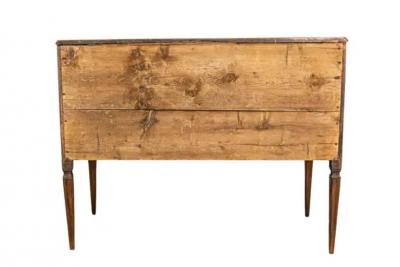 Italian Louis XVI 19th Century Walnut Two Drawer Commode with Inlay