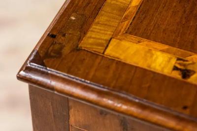 Italian Louis XVI 19th Century Walnut Two Drawer Commode with Inlay