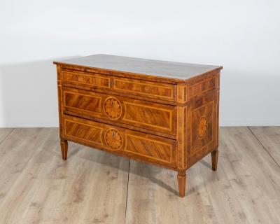 Italian Louis XVI Inlaid Commode with Floral Marquetry Late 18th Century