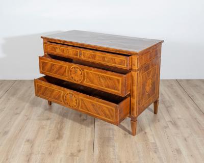 Italian Louis XVI Inlaid Commode with Floral Marquetry Late 18th Century