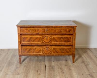 Italian Louis XVI Inlaid Commode with Floral Marquetry Late 18th Century