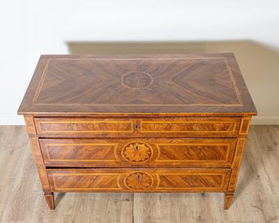 Italian Louis XVI Inlaid Commode with Floral Marquetry Late 18th Century