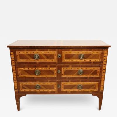 Italian Louis XVI Inlaid Walnut Antique Chest of Drawers Restored
