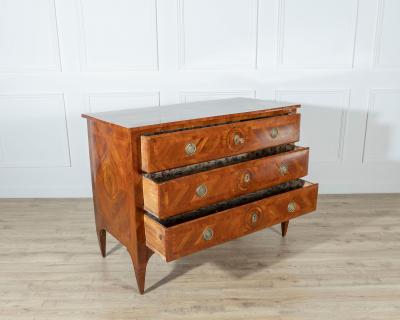 Italian Louis XVI Lombard Chest of Drawers in Cherry and Marquetry