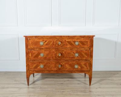 Italian Louis XVI Lombard Chest of Drawers in Cherry and Marquetry