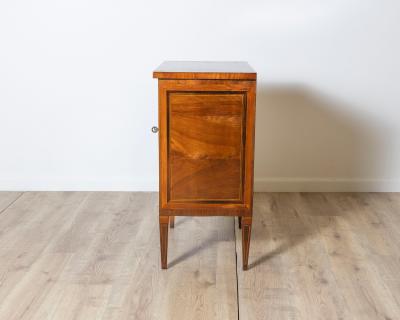 Italian Louis XVI Walnut Bedside Table with Veneered Inlay Late 18th Century