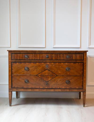 Italian Louis XVI Walnut Marquetry Chest Late 18th Century