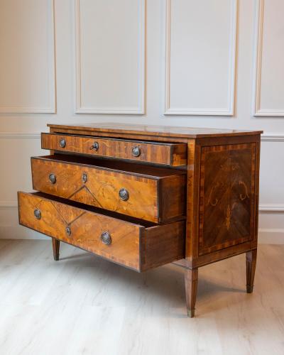 Italian Louis XVI Walnut Marquetry Chest Late 18th Century