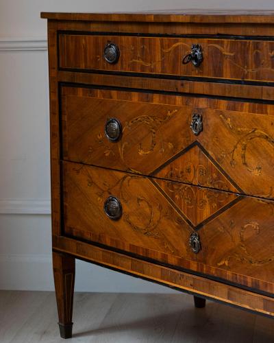 Italian Louis XVI Walnut Marquetry Chest Late 18th Century