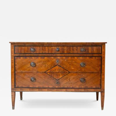 Italian Louis XVI Walnut Marquetry Chest Late 18th Century