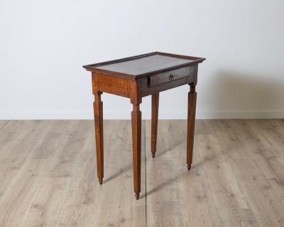 Italian Louis XVI Walnut Side Table with Gallery Top Tuscany 18th Century