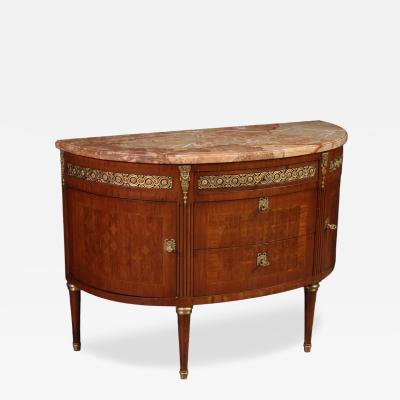 Italian Louis XVI style half moon commode