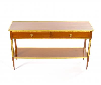 Italian Mahogany Wood Parcel Gilt Neoclassical Style Hall Table Server