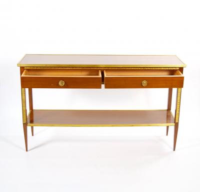 Italian Mahogany Wood Parcel Gilt Neoclassical Style Hall Table Server