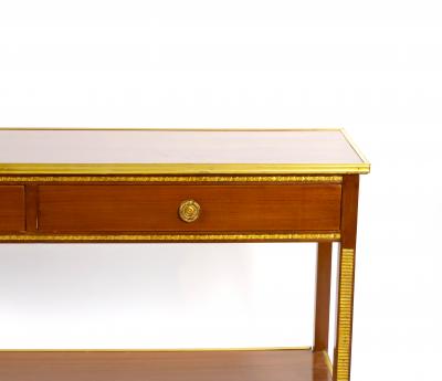Italian Mahogany Wood Parcel Gilt Neoclassical Style Hall Table Server