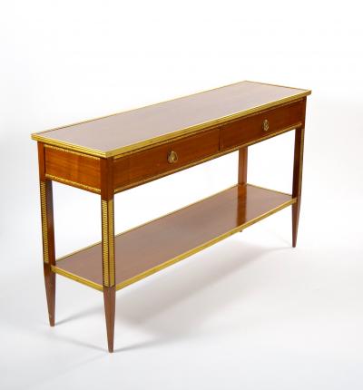 Italian Mahogany Wood Parcel Gilt Neoclassical Style Hall Table Server