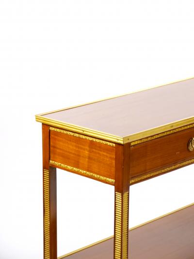 Italian Mahogany Wood Parcel Gilt Neoclassical Style Hall Table Server
