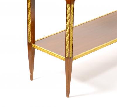 Italian Mahogany Wood Parcel Gilt Neoclassical Style Hall Table Server