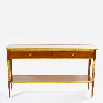 Italian Mahogany Wood Parcel Gilt Neoclassical Style Hall Table Server