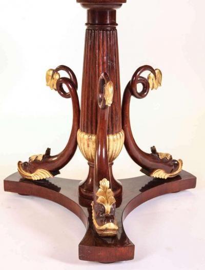 Italian Mahogany and Parcel Gilt Centre Table with Dolphins Tuscany 1830