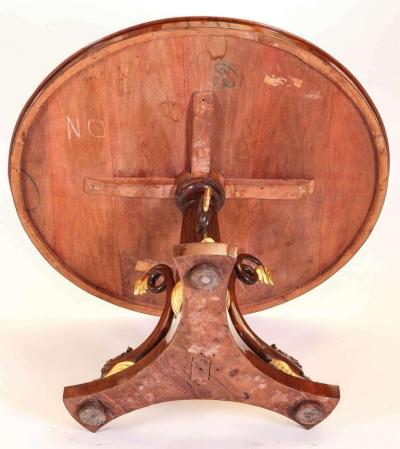 Italian Mahogany and Parcel Gilt Centre Table with Dolphins Tuscany 1830