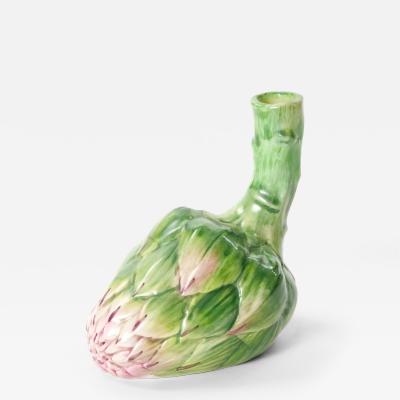 Italian Majolica Artichoke Form Vase Table Ornament Late 20th Century