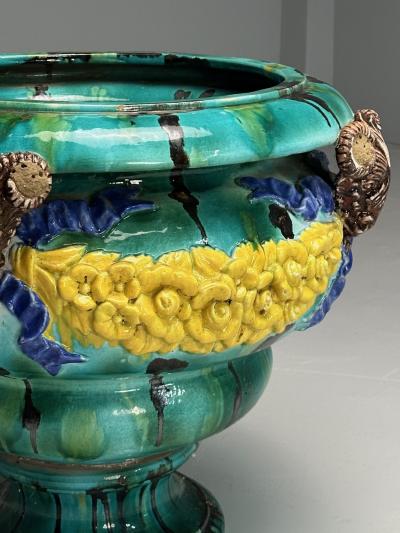 Italian Majolica Modern Palatial Jardini re or Planter Outdoor Italy 1960s