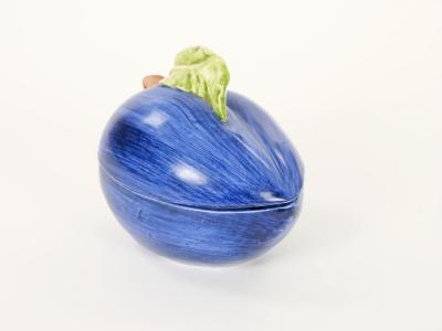 Italian Majolica Plum Form Covered Table Ornament Late 20th Century