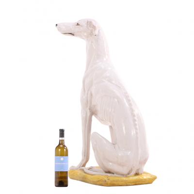 Italian Majolica Statue of a Dog C 1950 