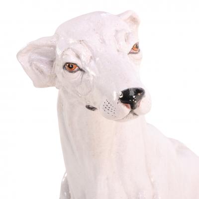 Italian Majolica Statue of a Dog C 1950 