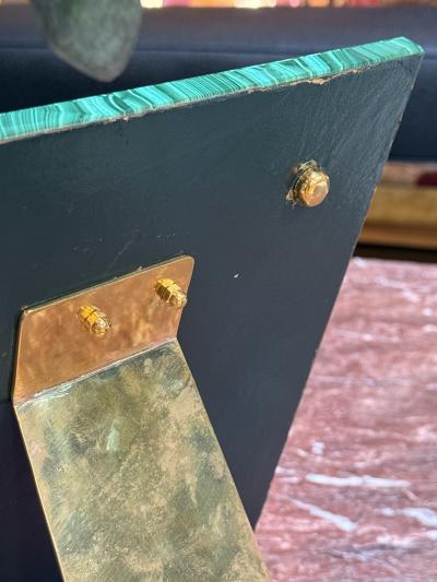 Italian Malachite and Brass Picture Frame 1970s