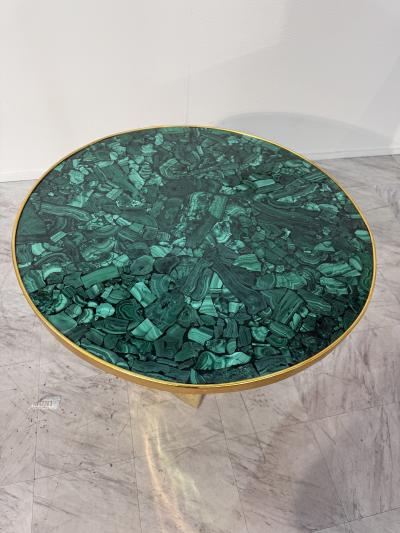 Italian Malachite and Bronze Table by Fonderia Artistica Ruocco 1990s