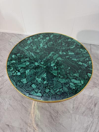Italian Malachite and Bronze Table by Fonderia Artistica Ruocco 1990s
