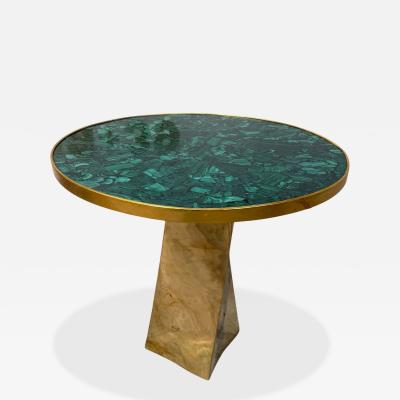 Italian Malachite and Bronze Table by Fonderia Artistica Ruocco 1990s