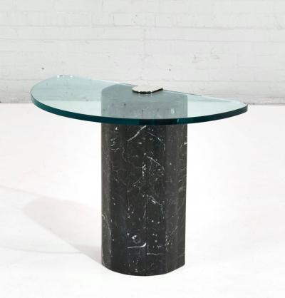 Italian Marble Brass and Glass Side Table by La Rosa 1960