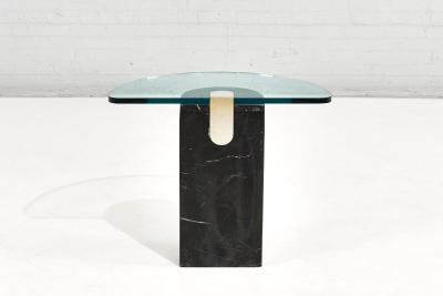 Italian Marble Brass and Glass Side Table by La Rosa 1960