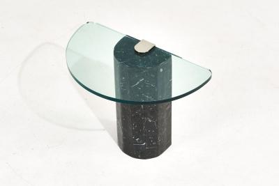 Italian Marble Brass and Glass Side Table by La Rosa 1960
