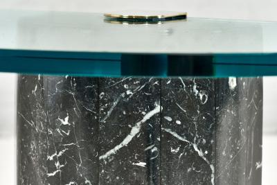 Italian Marble Brass and Glass Side Table by La Rosa 1960