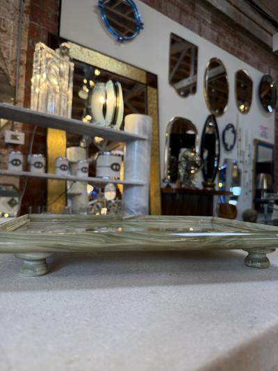 Italian Marble Drink Set with Tray and Six Goblets 1970s