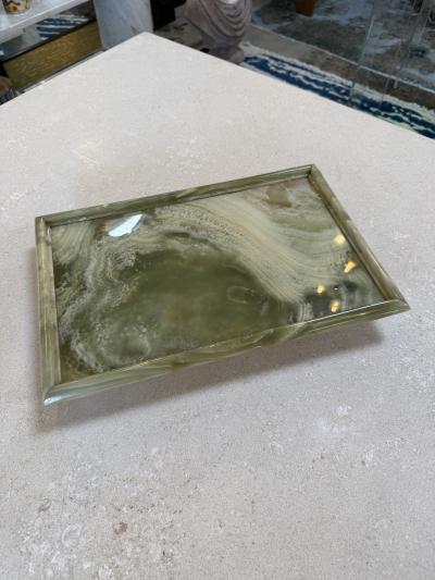 Italian Marble Drink Set with Tray and Six Goblets 1970s