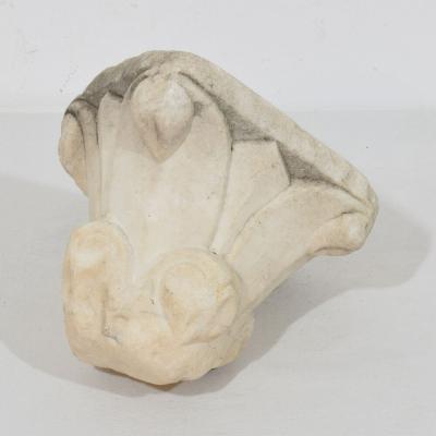 Italian Medieval Romanesque Carved Marble Capital Fragment