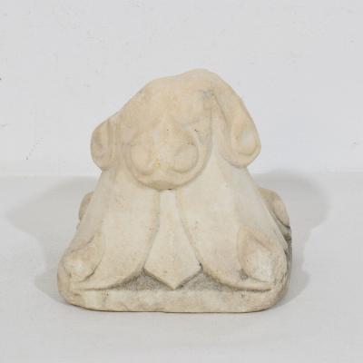 Italian Medieval Romanesque Carved Marble Capital Fragment