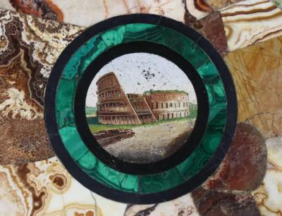 Italian Micromosaic and Specimen Marble Occasional Table