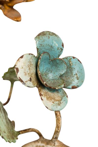 Italian Mid Century 3 Armed Tole Flower Wall Sconce