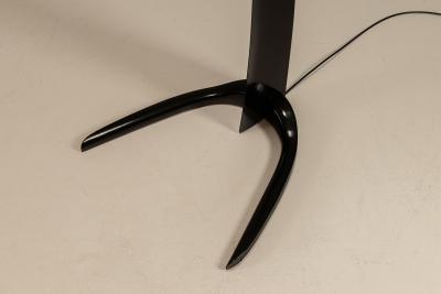 Italian Mid Century Arc Floor Lamp in Black Lacquer 1960s