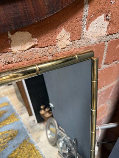 Italian Mid Century Brass Faux Bamboo Wall Mirror 1970s