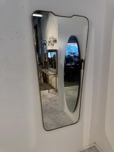 Italian Mid Century Brass Framed Wall Mirrors 1950s